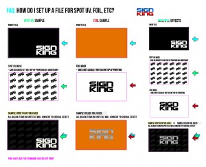 Setting up foil or spot uv