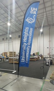 SALE 14ft Feather 2 sided graphic and X base
