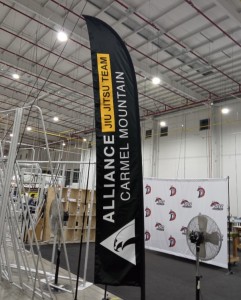 SALE 14ft Feather 2 sided graphic and spike base