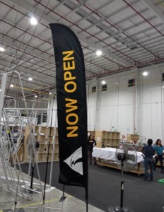 SALE 14ft Feather 2 sided graphic and spike base