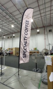 SALE 14ft Feather 2 sided graphic and X base